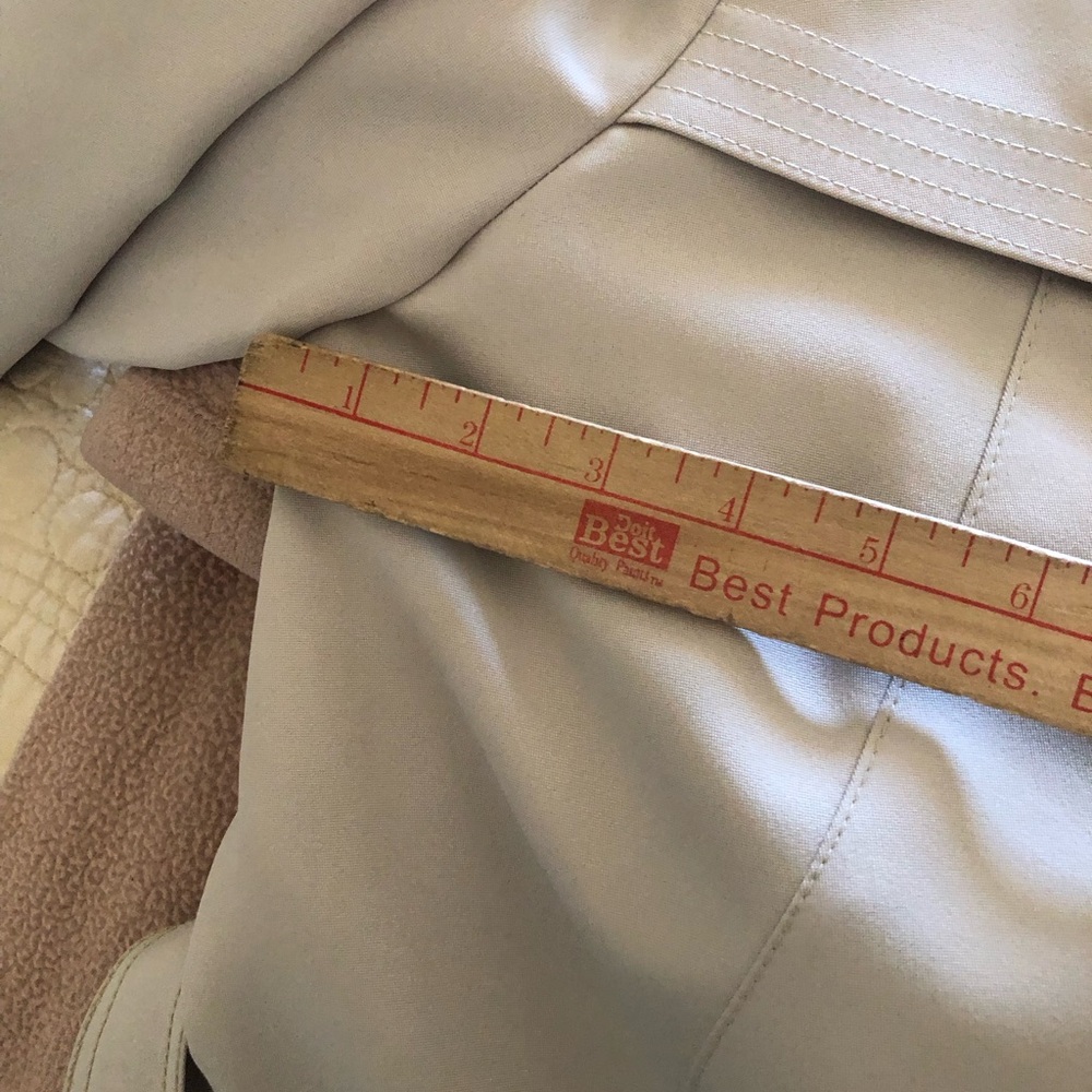 Women's Beige Long Trench Coat with Tie Belt - Picture 13 of 16